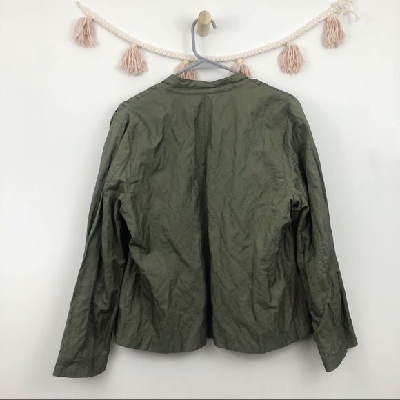 NWOT Chico’s Olive green metallic jacket - Picture 2 of 6